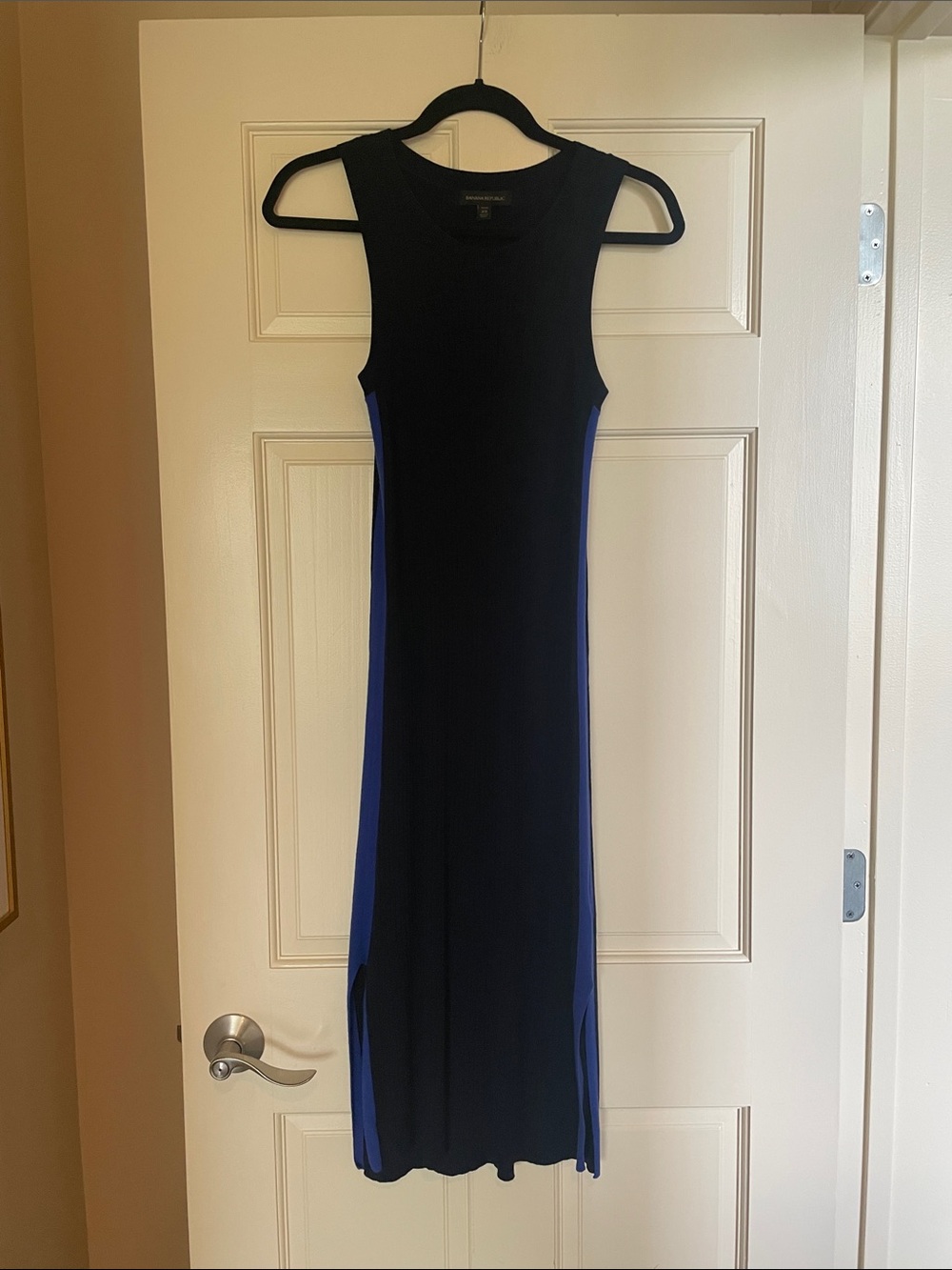 Banana Republic Navy Maxi Dress with Royal Blue Side Panels